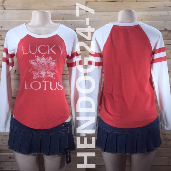 LUCKY BRAND LUCKY LOTUS BASEBALL WOMEN'S TOP - Picture 2 of 4